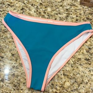 Like new peach and teal bikini bottoms.